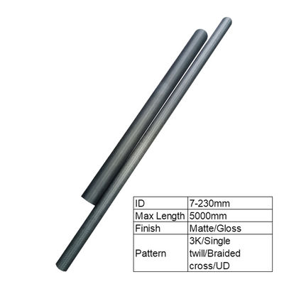 탄소 섬유 튜브 180mm 200mm 230mm 지름의 15 일 샘플 납품 시간